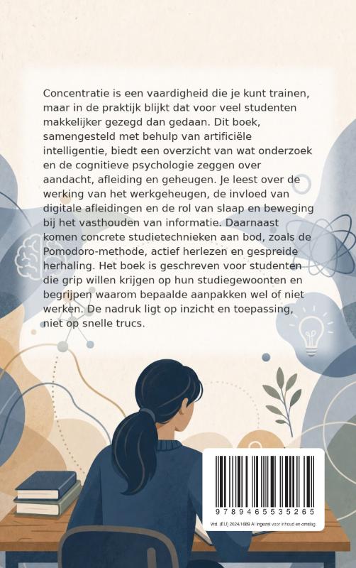 Achterkant van Concentreren tijdens het studeren