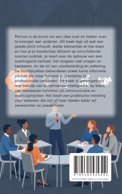 Achterkant van Pitchen van een idee