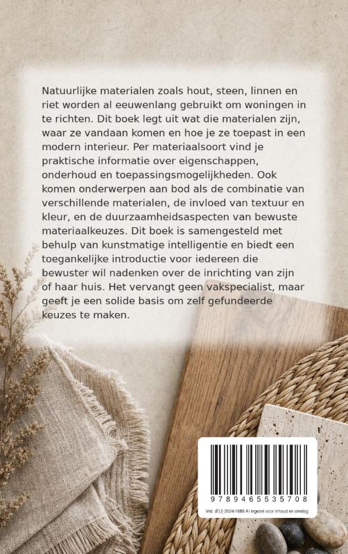 Achterkant van Inrichten met natuurlijke materialen