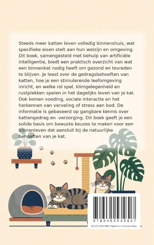 Achterkant van Katten gelukkig houden binnenshuis