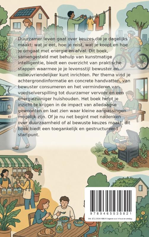 Achterkant van Duurzamer leven in het dagelijks leven