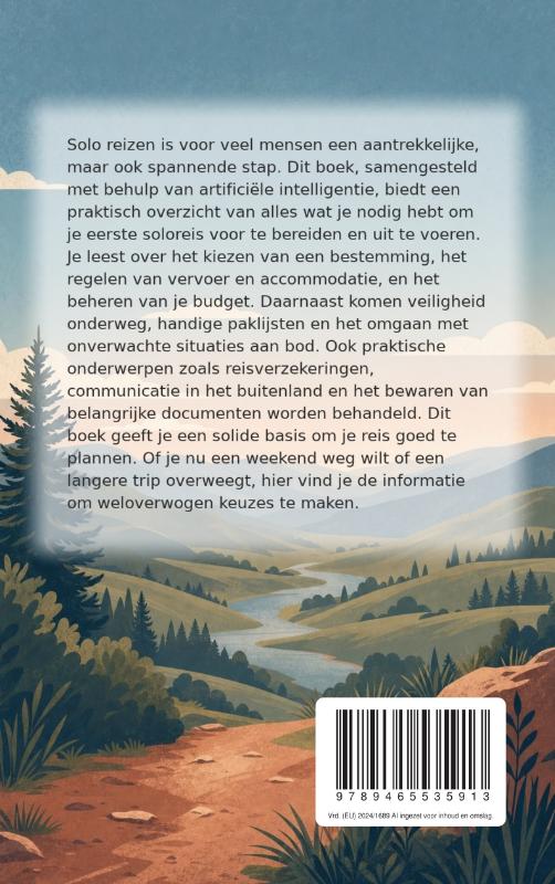 Achterkant van Solo reizen voor het eerst