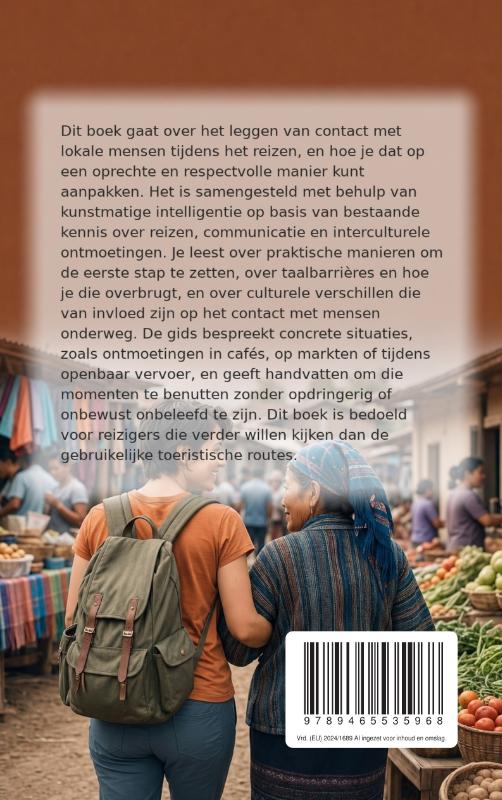 Achterkant van Onderweg verbinding maken met locals