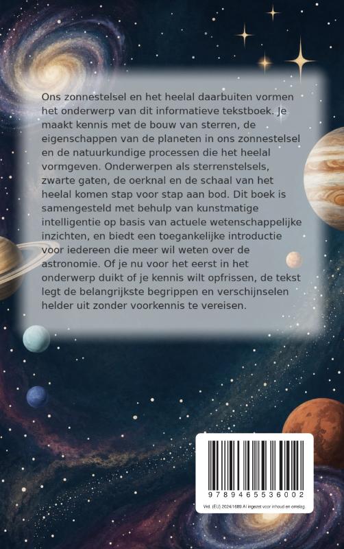 Achterkant van Sterren, planeten en het heelal
