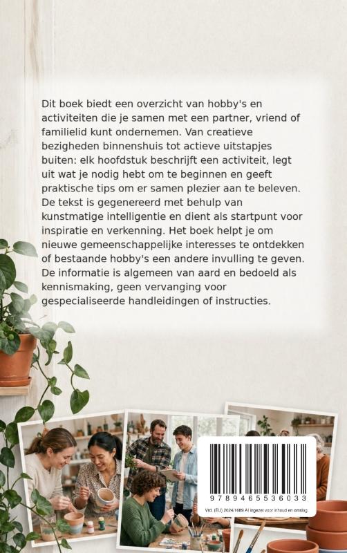 Achterkant van Hobby's om samen te doen