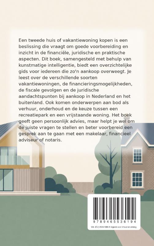 Achterkant van Een tweede huis of vakantiewoning overwegen