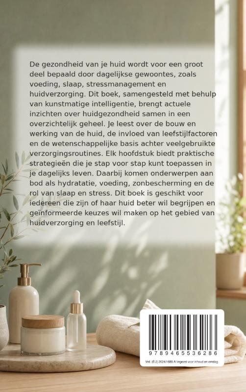 Achterkant van Gezonde huid door goede gewoontes