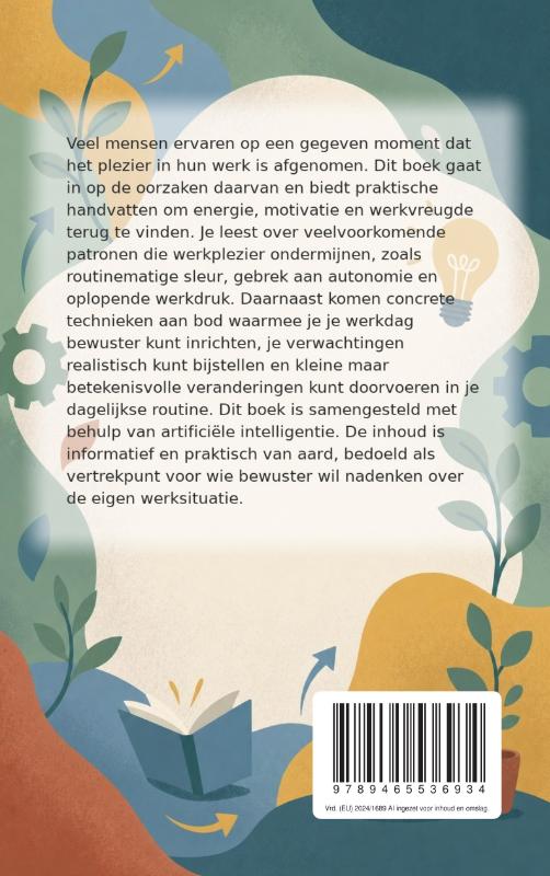 Achterkant van Plezier terugbrengen in je werk