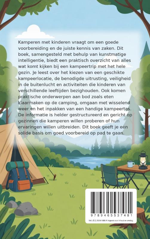 Achterkant van Kamperen met het hele gezin