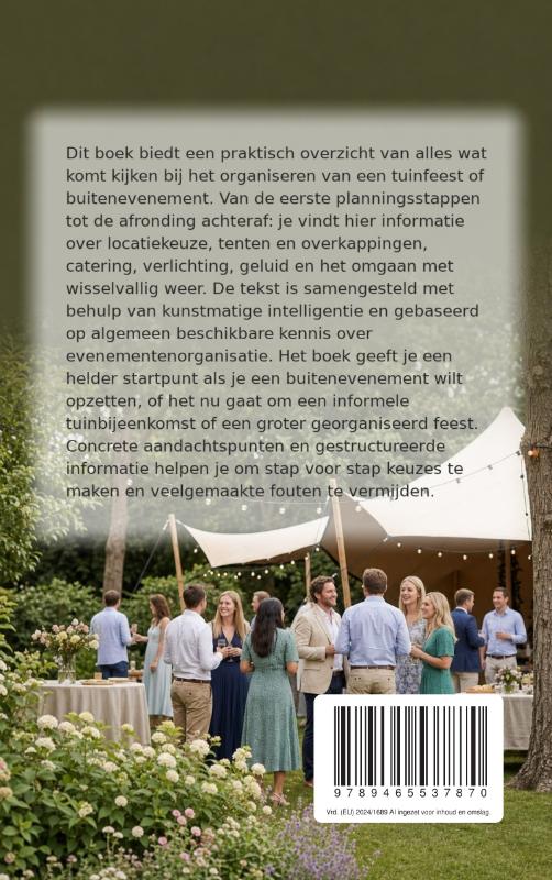 Achterkant van Een geslaagd tuinfeest of buitenevenement