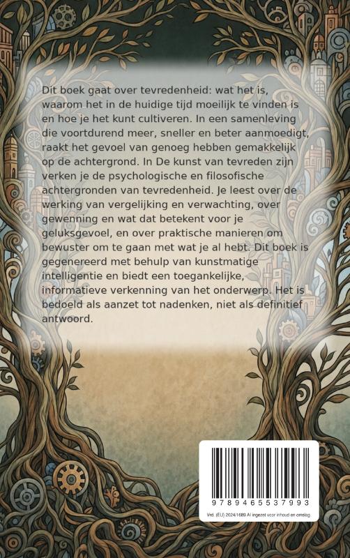 Achterkant van De kunst van tevreden zijn