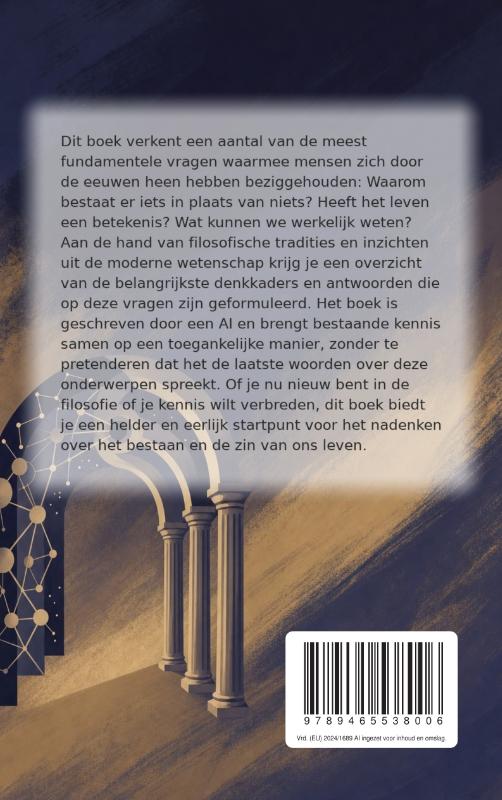 Achterkant van Grote vragen over het bestaan