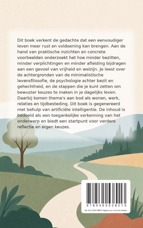 Achterkant van Eenvoud als pad naar geluk