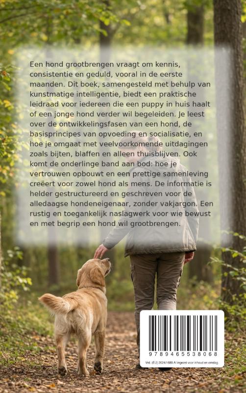 Achterkant van Een gelukkige hond grootbrengen