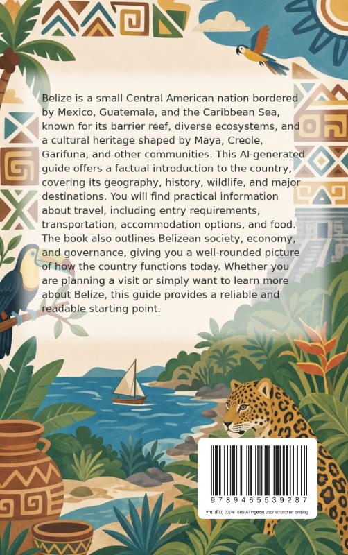 Achterkant van All About Belize