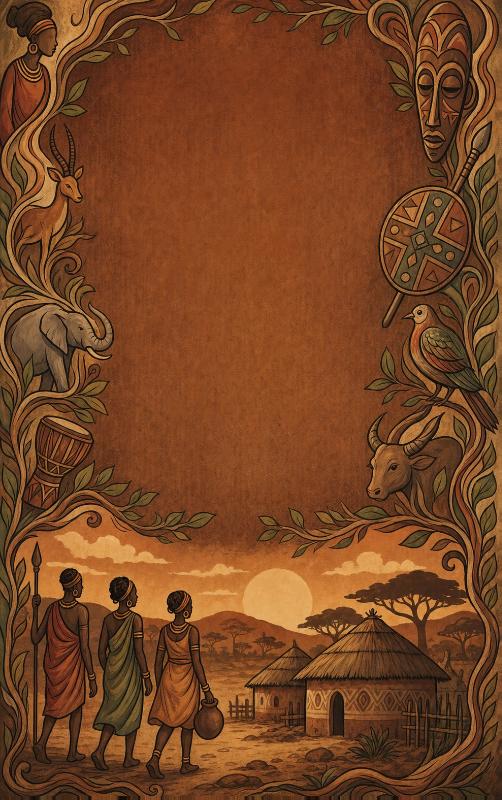 Achterkant van Afrikaanse Folklore