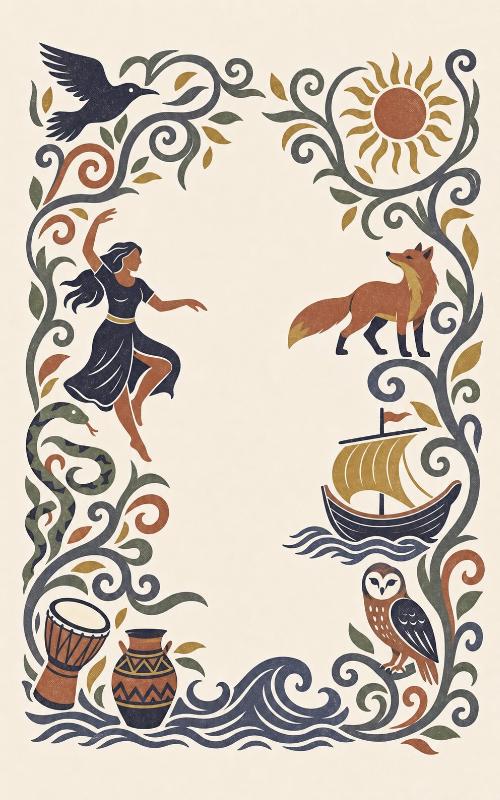 Achterkant van Folklore Wereldwijd