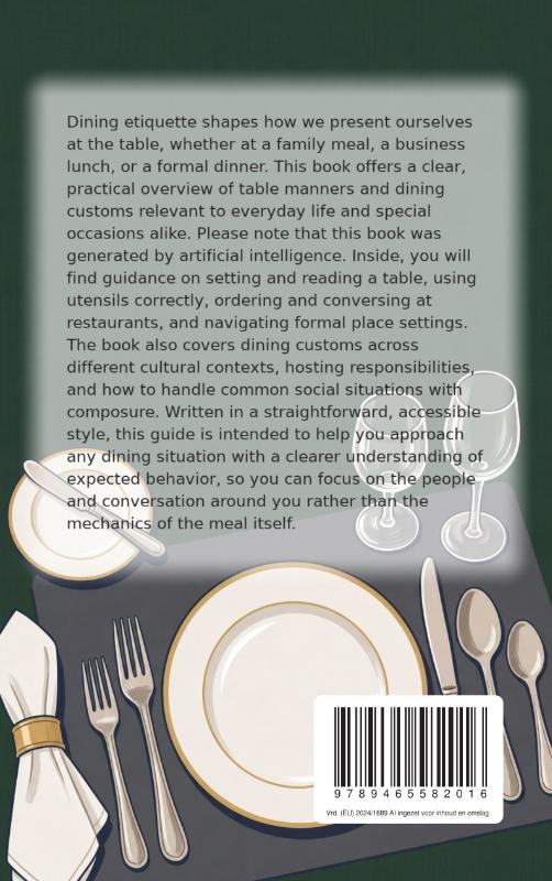 Achterkant van Table Manners and Dining Etiquette