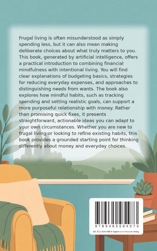 Achterkant van Living Frugally and Mindfully