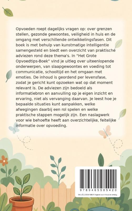 Achterkant van Het Grote Opvoedtips-Boek