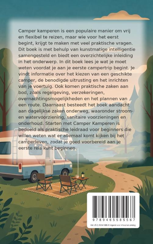 Achterkant van Starten met Camper Kamperen