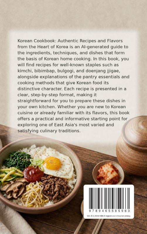 Achterkant van Korean Cookbook
