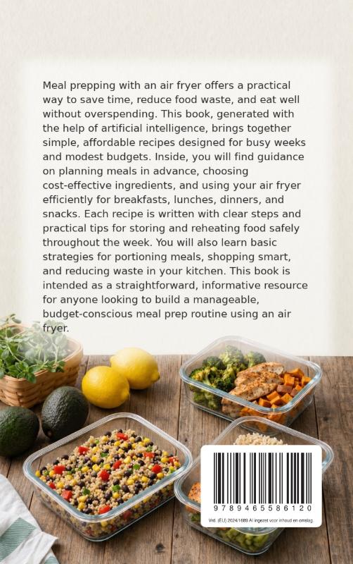 Achterkant van Air Fryer Meal Prep on a Budget