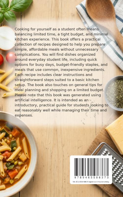 Achterkant van The Student Cookbook