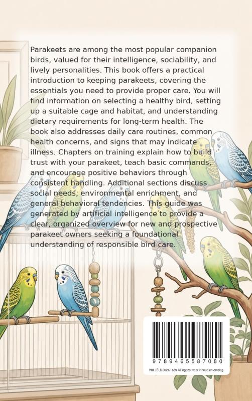 Achterkant van All About Parakeets: Care, Training, and More