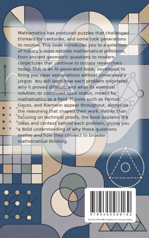 Achterkant van Understanding Famous Mathematical Problems