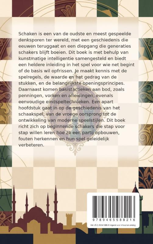 Achterkant van Het Kleine Boek over Schaken