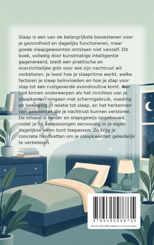 Achterkant van De Dagelijkse Gids voor Betere Slaapgewoonten