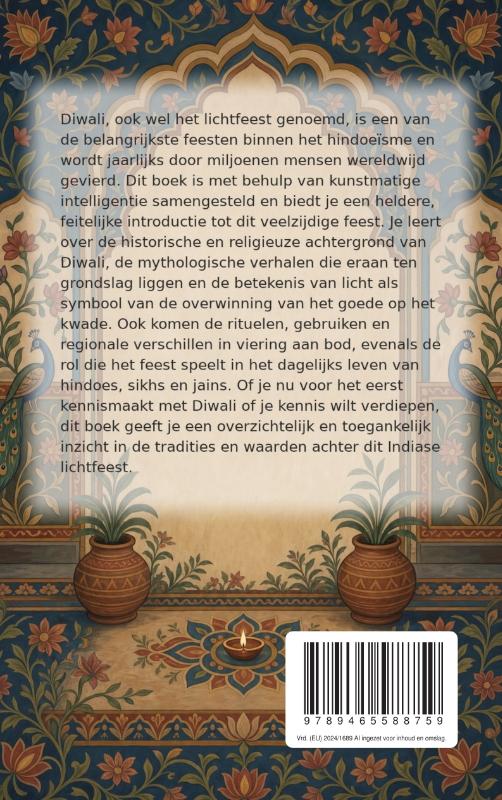 Achterkant van Ontdek Diwali