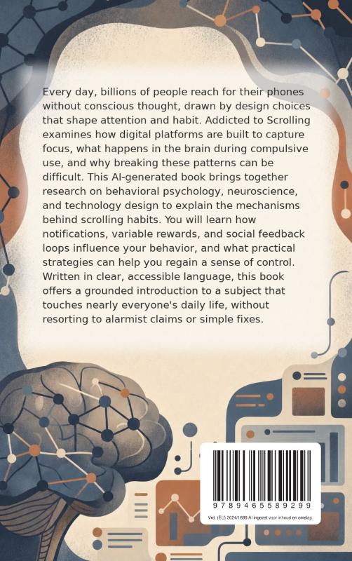 Achterkant van Addicted to Scrolling: Technology, the Brain, and Our Responses