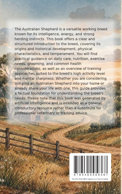 Achterkant van All About the Australian Shepherd
