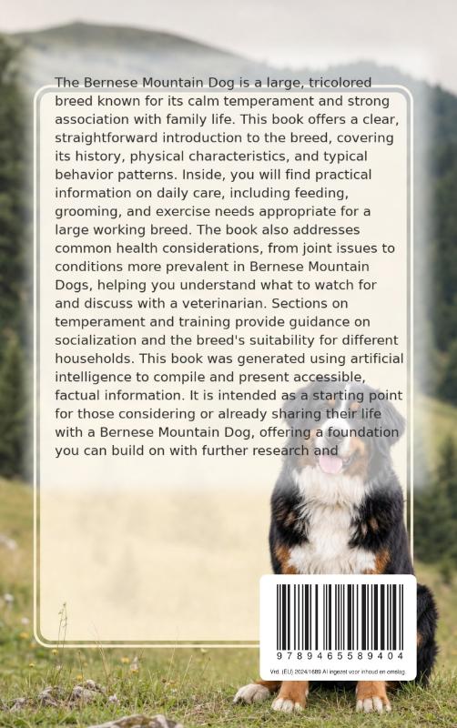 Achterkant van All About the Bernese Mountain Dog