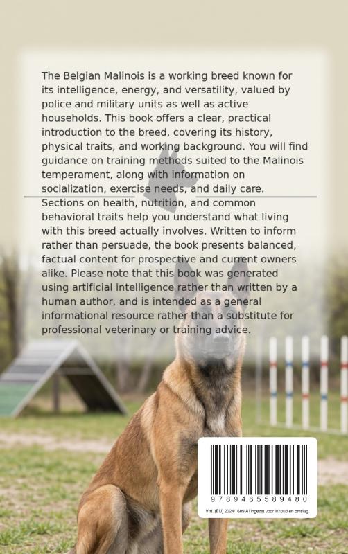 Achterkant van All About the Belgian Malinois