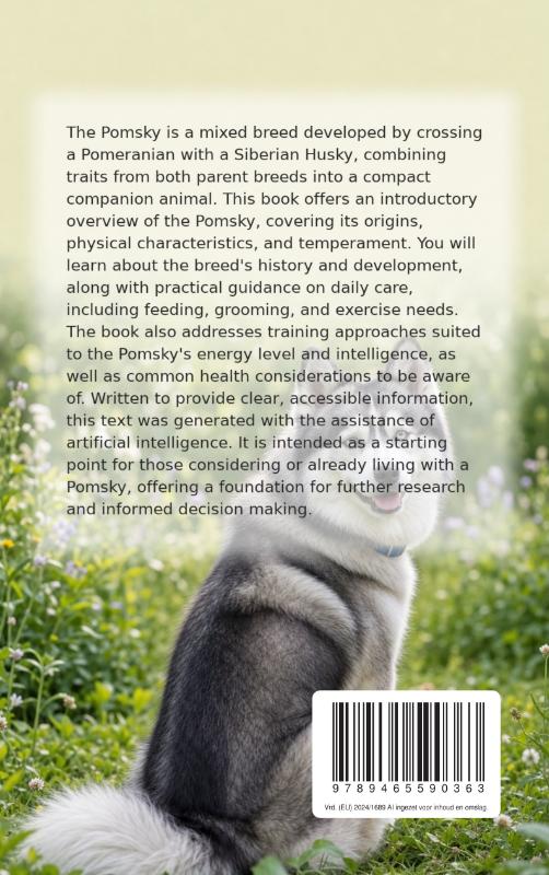 Achterkant van All About the Pomsky
