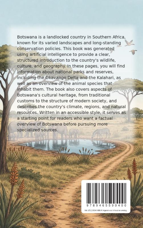 Achterkant van Discovering Botswana