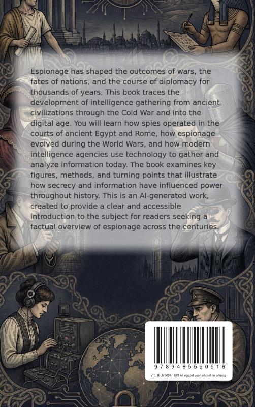 Achterkant van The History of Espionage