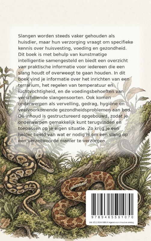 Achterkant van Het Complete Handboek voor Slangenverzorging