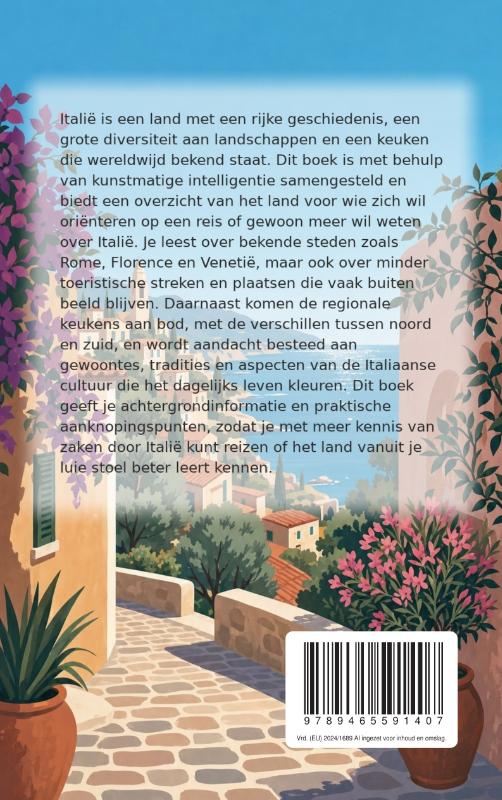 Achterkant van Ontdek Italië