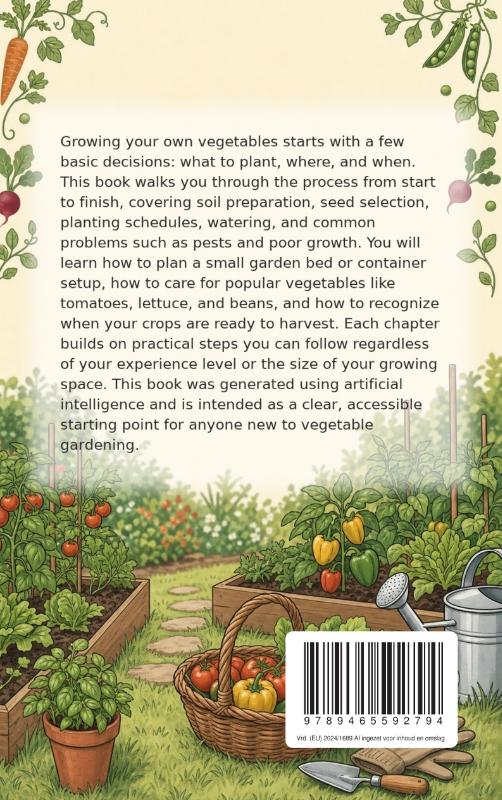 Achterkant van Vegetable Gardening for the Absolute Beginner