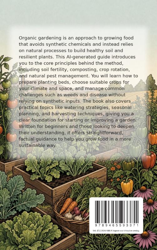 Achterkant van Organic Gardening