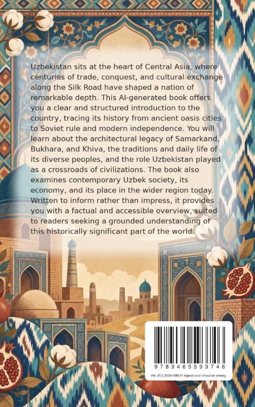 Achterkant van Discovering Uzbekistan