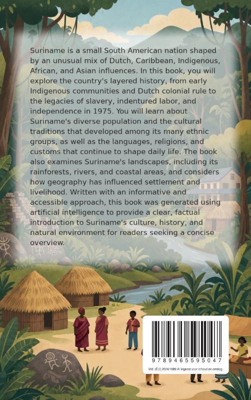 Achterkant van Discovering Suriname