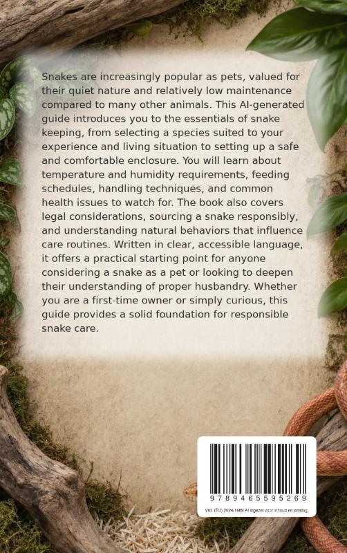 Achterkant van All About Snakes as Pets