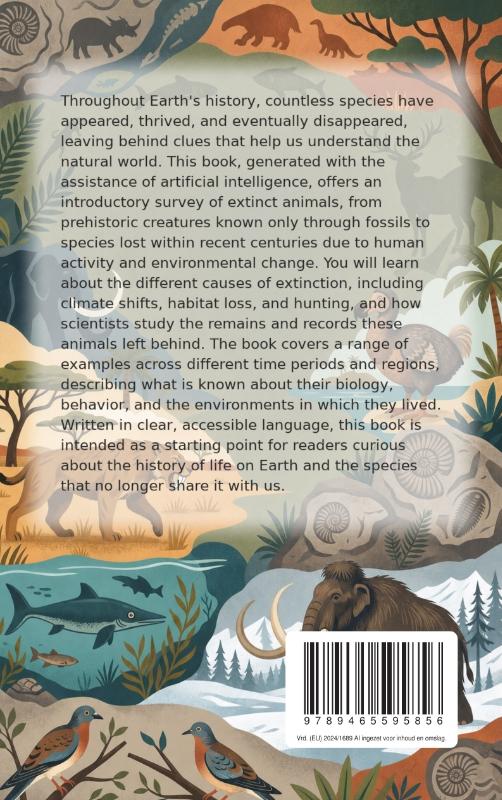 Achterkant van All About Extinct Animals