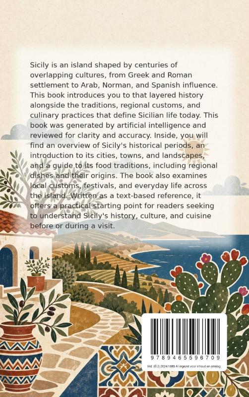 Achterkant van Discovering Sicily