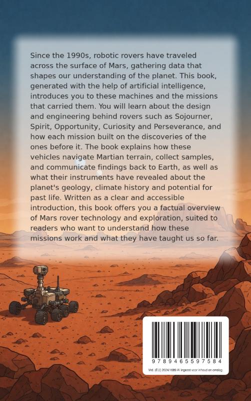 Achterkant van All About the Mars Rovers